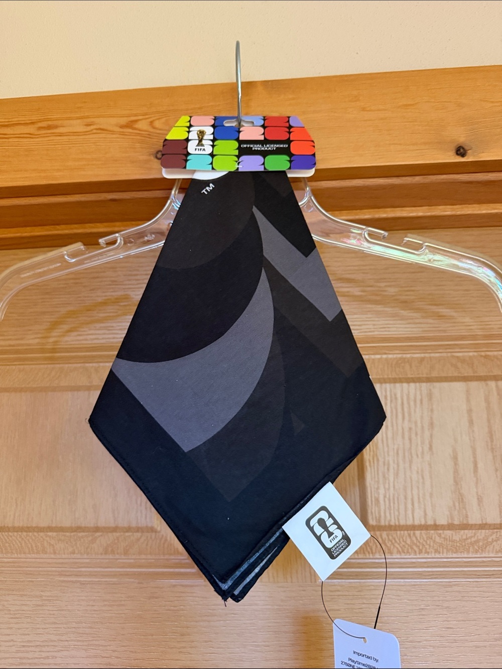 FIFA Soccer Black Geometric Pocket Square / Handkerchief
